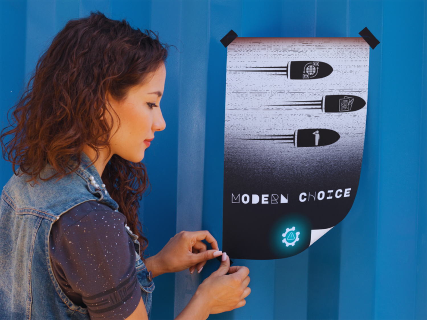 Modern Choices wall art poster by MDE8 — symbolic contemporary artwork about free will and modern decision-making.