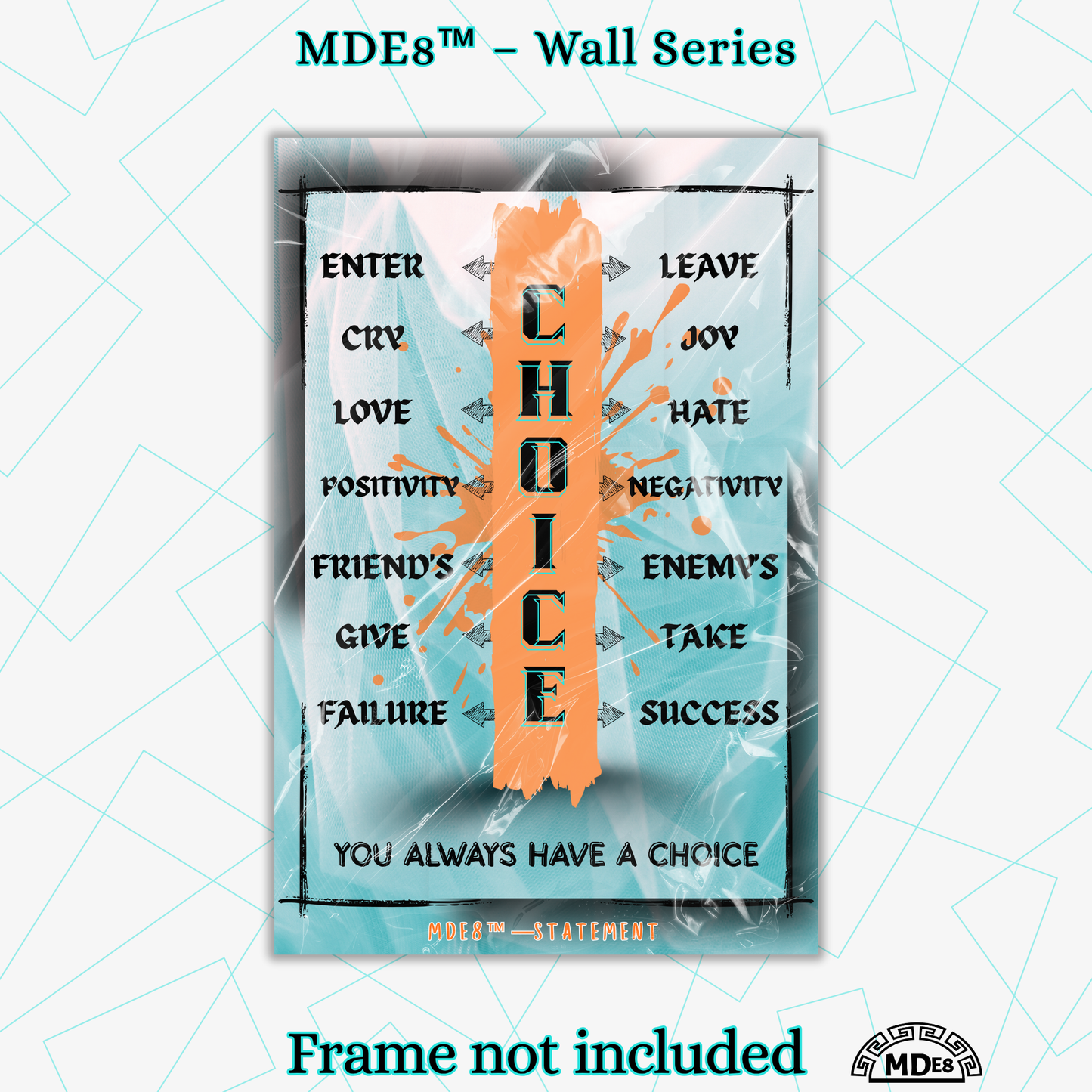 Choice poster — symbolic wall art about decisions and personal growth by MDE8™