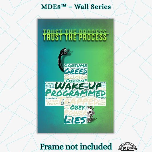 Trust the Process poster — motivational awareness and inner awakening wall art by MDE8™