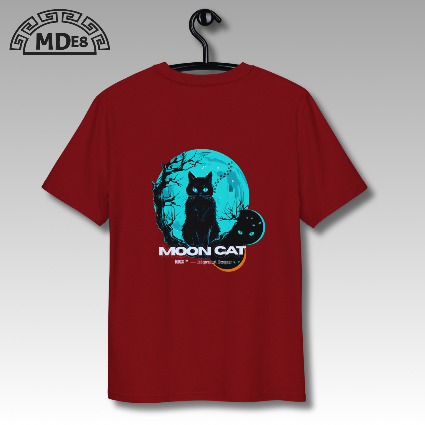 Moon Cat MDE8 t-shirt — Unisex organic cotton tee