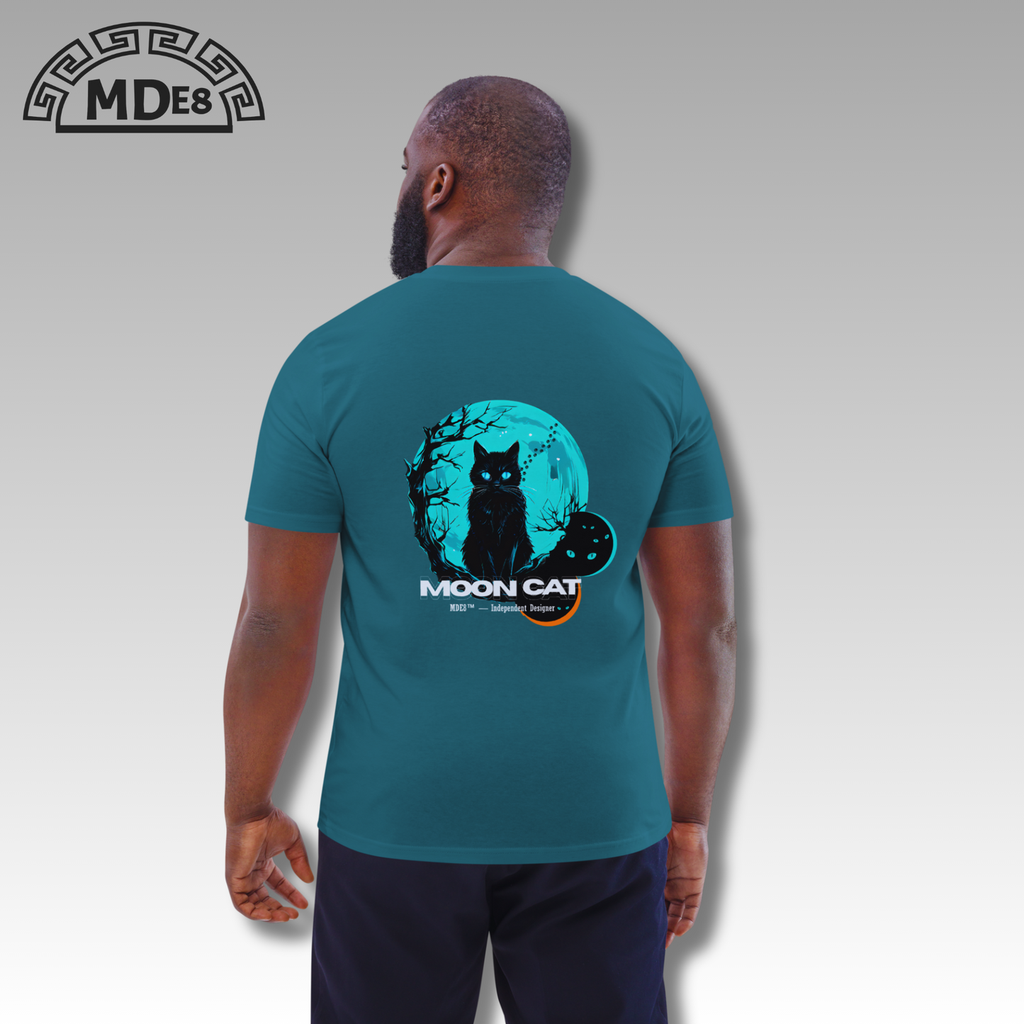 Moon Cat MDE8 t-shirt — Unisex organic cotton tee